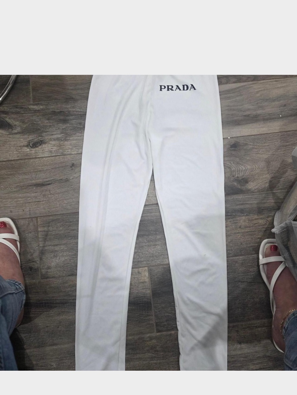 Prada White Logo Sweatpants for Men